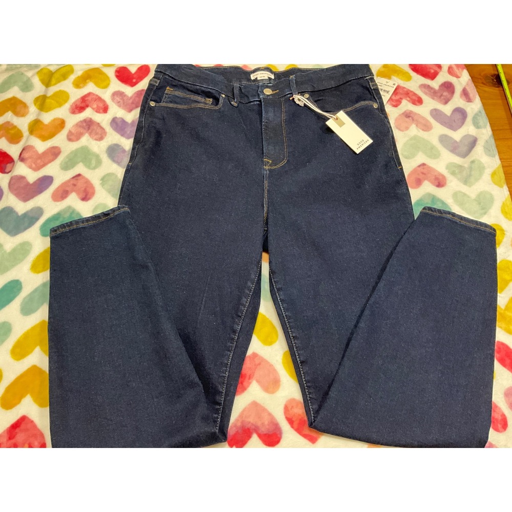 GOOD AMERICAN Good Legs High Rise Skinny Jeans Dark Wash Size 14 16 MSRP $159